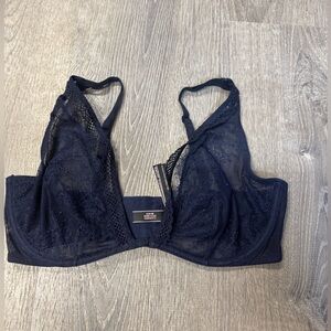 Victoria’s Secret Unlined Plunge Bra Very Sexy Blue Lace 36d